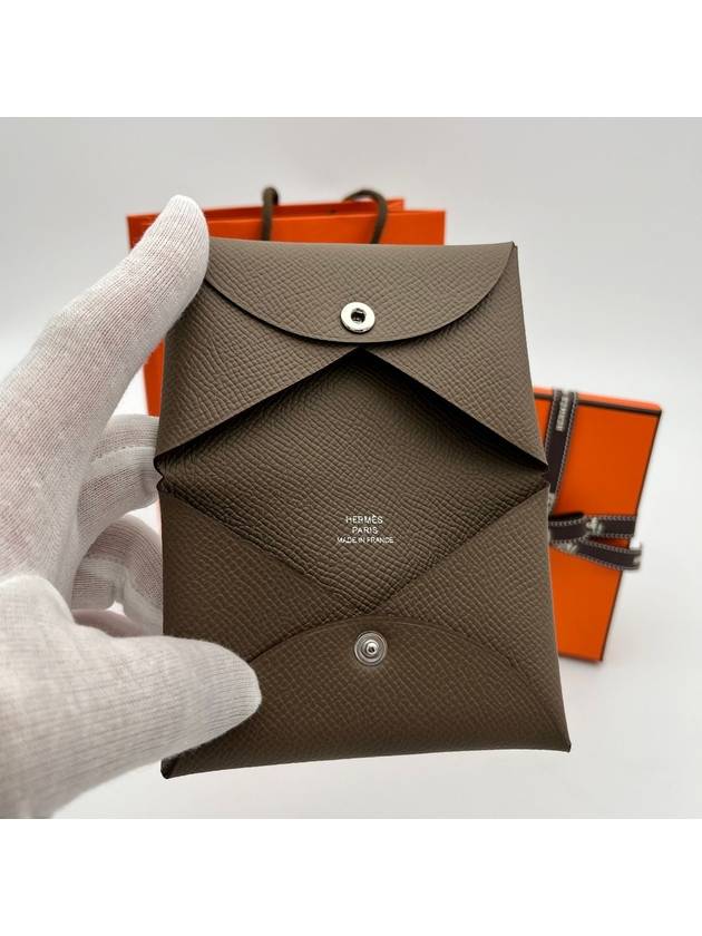 Calvi Card Wallet Étoupe - HERMES - BALAAN 7