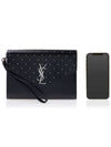 Cassandre Stud Clutch Bag Black - SAINT LAURENT - BALAAN 7