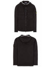 Wappen Patch Old Treatment Hooded Zip Up Black - STONE ISLAND - BALAAN 5