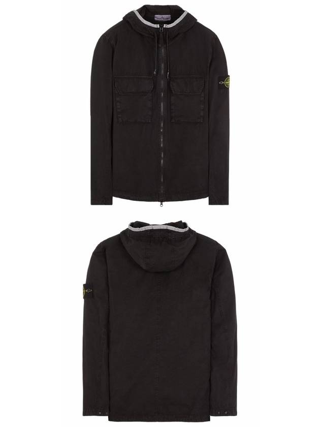 Wappen Patch Old Treatment Hooded Zip Up Black - STONE ISLAND - BALAAN 5