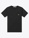 Tricolor Fox Patch Classic Pocket Short Sleeve T-Shirt Black - MAISON KITSUNE - BALAAN 2