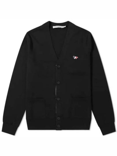 Tricolor Fox Patch Classic Cardigan Black - MAISON KITSUNE - BALAAN 2