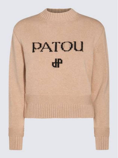 Intarsia Knit Top Beige - PATOU - BALAAN 1