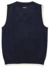 Unisex viscose argyle knit vest NAVY - 20THHOLE - BALAAN 2