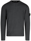 wappen patch crew neck knit top charcoal - STONE ISLAND - BALAAN 3