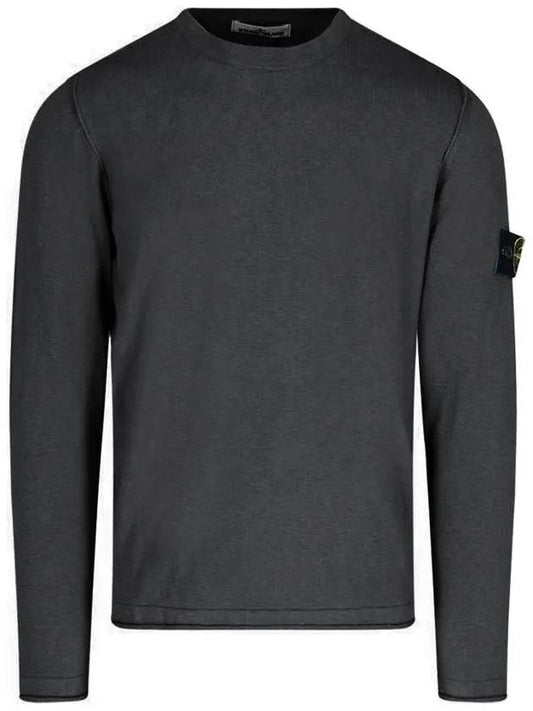 Wappen Patch Crew Neck Knit Top Charcoal - STONE ISLAND - BALAAN 2