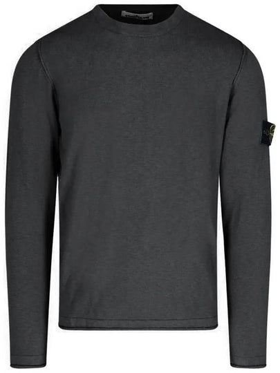 Wappen Patch Crew Neck Knit Top Charcoal - STONE ISLAND - BALAAN 2