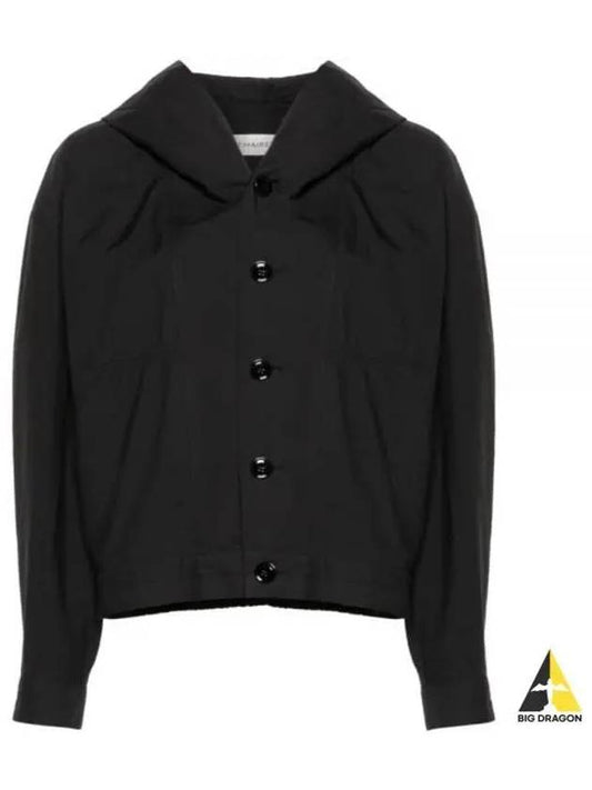 Cotton Crinkled Finish Jacket Black - LEMAIRE - BALAAN 2