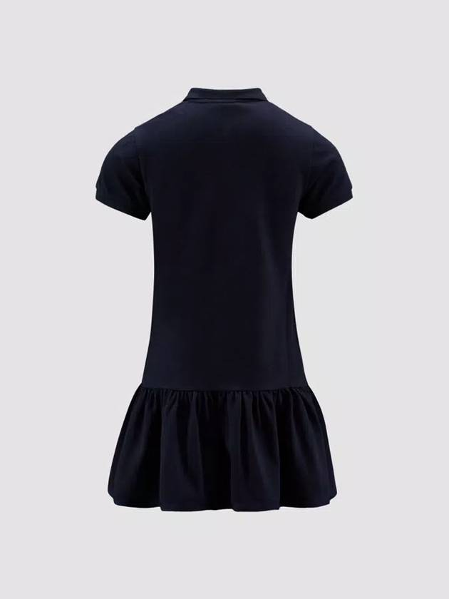 Kids Logo Patch Pleated Polo Dress Dark Navy - MONCLER - BALAAN 3