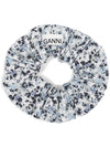 Floral Print Cotton Scrunchie Blue - GANNI - BALAAN 3