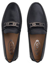 Men's City Gomino Leather Driving Shoes Black - TOD'S - BALAAN 7