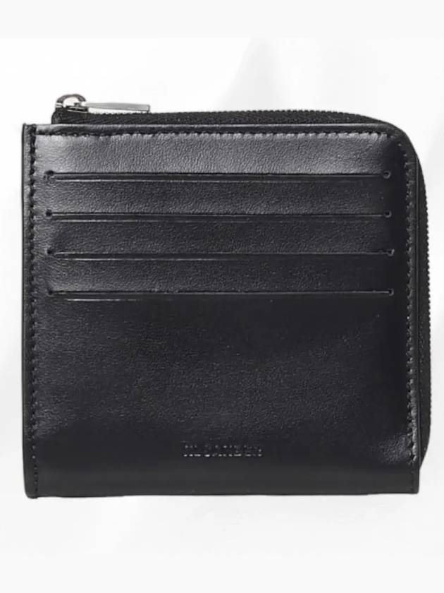 Zipper Leather Card Wallet Black - JIL SANDER - BALAAN 4