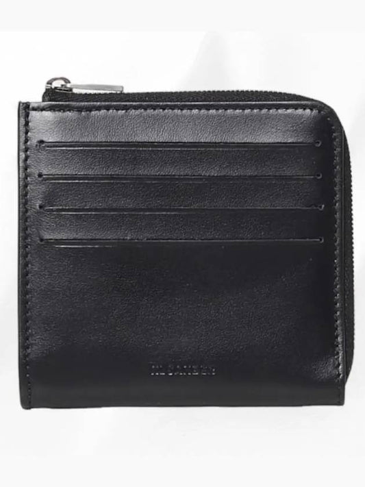 Zipper Leather Card Wallet Black - JIL SANDER - BALAAN 2