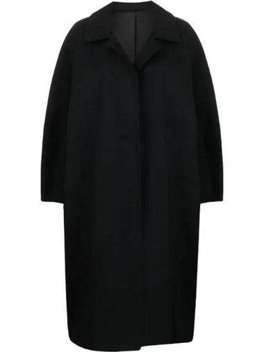 Rounded Cotton Polyamide Coat Black - TOTEME - BALAAN 1