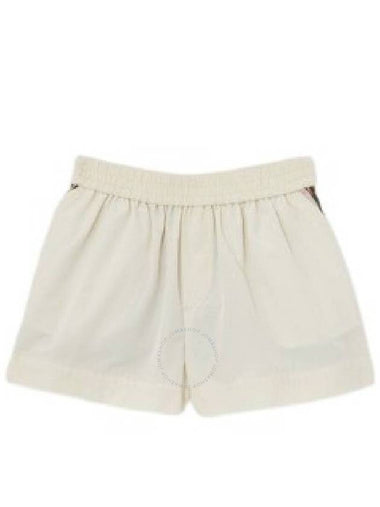 Burberry Girls Pale Cream Aimee Vintage Check Panel Cotton Blend Shorts, Size 18M - BURBERRY - BALAAN 1