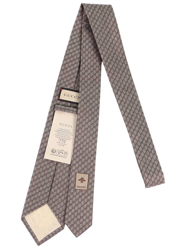 Interlocking G Silk Wool Tie Camel Brown - GUCCI - BALAAN 4