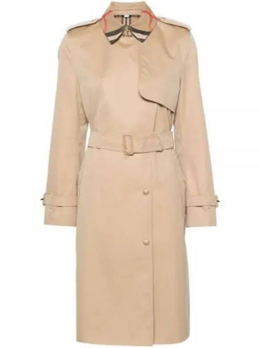 Check Belt Cotton Single Jacket Beige - BURBERRY - BALAAN 2