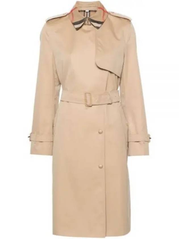 Check Belt Cotton Single Jacket Beige - BURBERRY - BALAAN 2