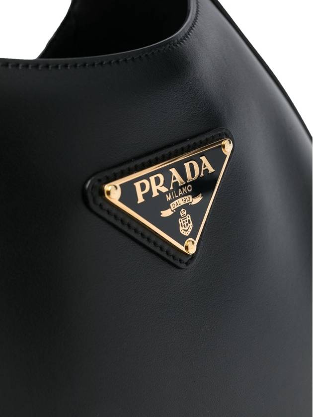 Triangle Logo Leather Shoulder Bag Black - PRADA - BALAAN 6