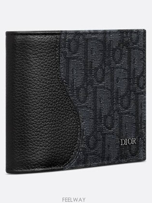 Saddle Oblique Jacquard Half Wallet Black - DIOR - BALAAN 3