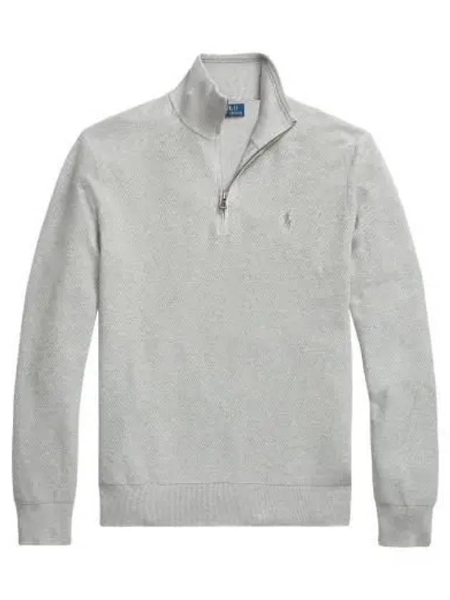 Pony Half Zip Cotton Sweatshirt Grey - POLO RALPH LAUREN - BALAAN 2