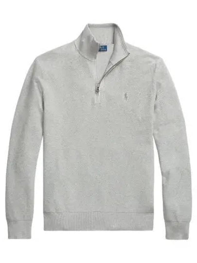 Pony Half Zip Cotton Sweatshirt Grey - POLO RALPH LAUREN - BALAAN 2