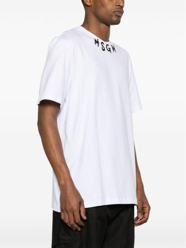 Logo Print Cotton Short Sleeve T-shirt White - MSGM - BALAAN 4