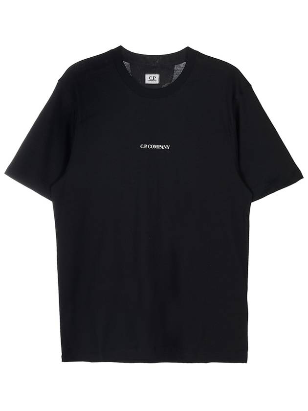 Small Logo Print Short Sleeve T-Shirt Black - CP COMPANY - BALAAN 10