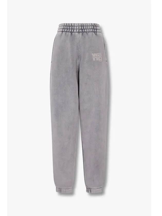 Puff logo banding jogger pants dark gray - ALEXANDER WANG - BALAAN 1