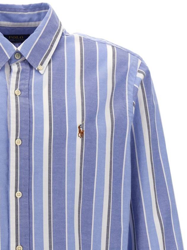 JF Multicolor Logo embroidery striped shirt 710945323001 - POLO RALPH LAUREN - BALAAN 4