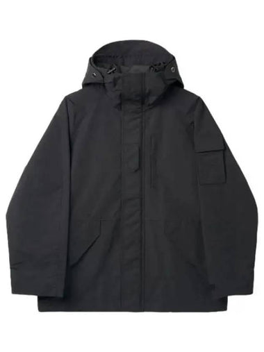 Printed Nylon Hooded Parka Black Jacket Jumper - BURBERRY - BALAAN 1