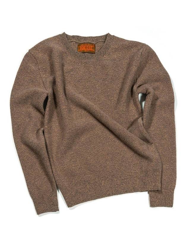 Women's Wool Cashmere Blend Round Neck Knit Pullover Brown - IOEDLE - BALAAN 1