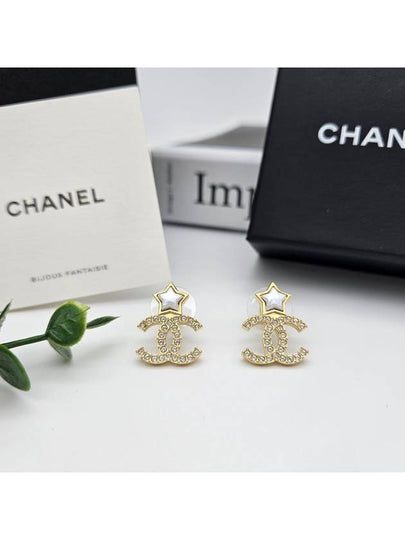 CC Logo Stars Crystal Earrings Gold - CHANEL - BALAAN 2