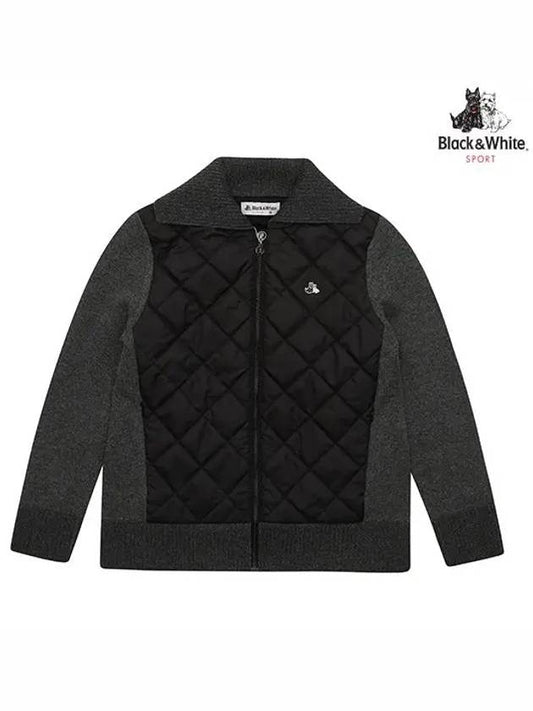 woven down quilting full zip-up windproof 2812LXKCCHARCOAL - BLACK&WHITE - BALAAN 1