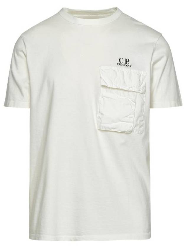 Logo Pocket Crew Neck Cotton Jersey Short Sleeve T-Shirt Gauze White - CP COMPANY - BALAAN 2