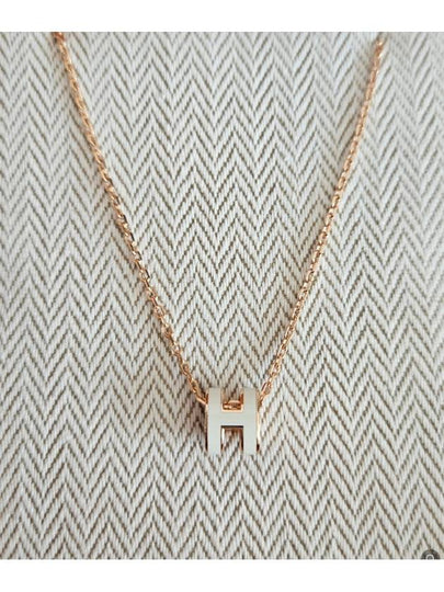 Mini Pop H Pendant Rose Gold & Blanc - HERMES - BALAAN 2