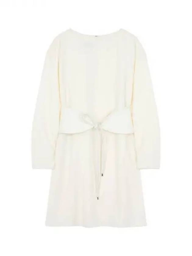 Women s Shirring Patch Sleeve Boat Neck Dress Ivory 270082 - EMPORIO ARMANI - BALAAN 1