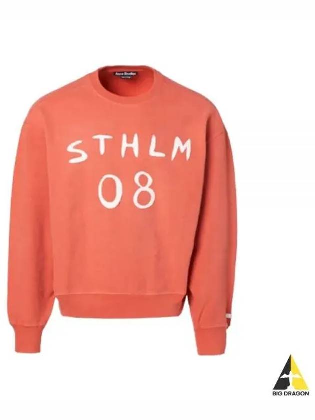 Relaxed Fit Patch Print Sweatshirt Chili Orange - ACNE STUDIOS - BALAAN 2