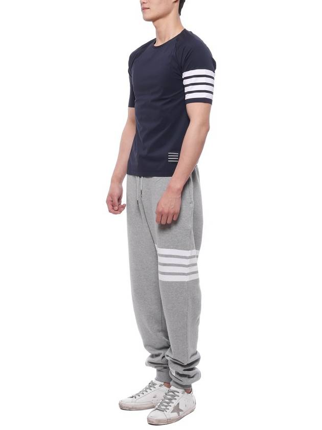 4-Bar Stripe Crew Neck Short Sleeve T-Shirt Navy - THOM BROWNE - BALAAN 5