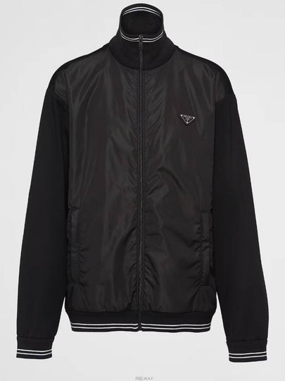 Triangle Logo Zip Up Jacket Black - PRADA - BALAAN 2