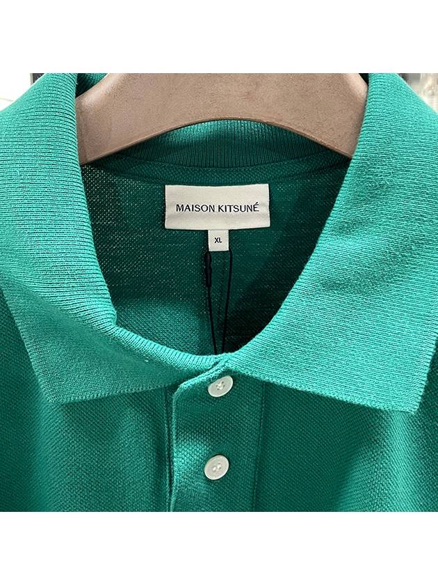 Fox Head Patch Cotton Polo Shirt Green - MAISON KITSUNE - BALAAN 8