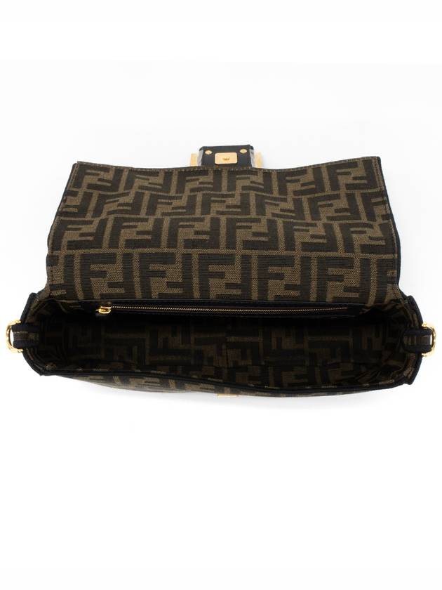 Baguette FF Jacquard Shoulder Bag Brown - FENDI - BALAAN 6