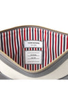 RWB Stripe Two-Tone Canvas Clutch Bag Beige Grey - THOM BROWNE - BALAAN 7