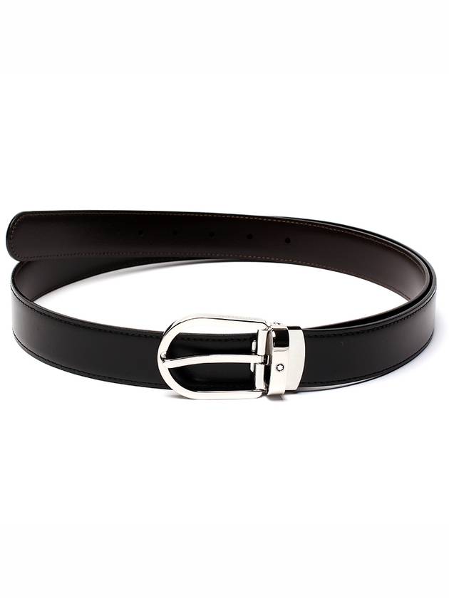 Men's Buckle 30mm Reversible Leather Belt Black Brown - MONTBLANC - BALAAN 2