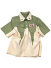 Men's I4SS02GR Shamrock Patch Bowling Shirt Green - IOEDLE - BALAAN 1