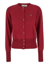 Logo Patch Cardigan Red - VIVIENNE WESTWOOD - BALAAN 7