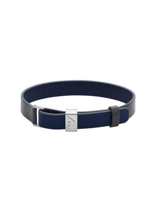 Leather Strap Bracelet Blue Grey - EMPORIO ARMANI - BALAAN 1