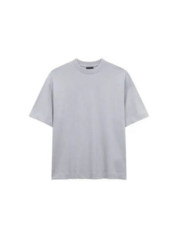 Men s Rib Crew Neck Short Sleeve T Shirt Gray - EMPORIO ARMANI - BALAAN 1