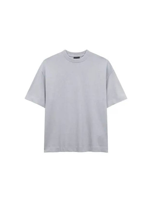 Men s Rib Crew Neck Short Sleeve T Shirt Gray - EMPORIO ARMANI - BALAAN 1