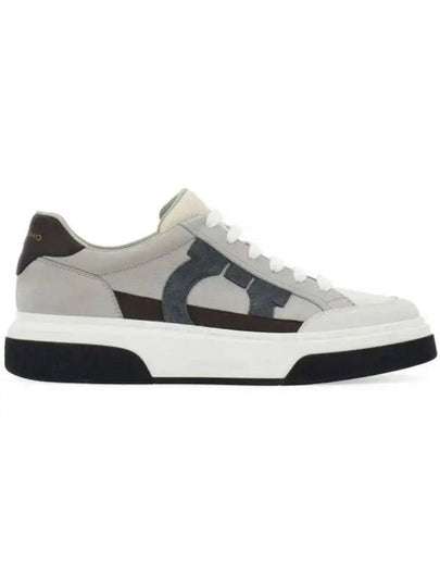 Gancini Outline Low-Top Sneakers Grey - SALVATORE FERRAGAMO - BALAAN 2